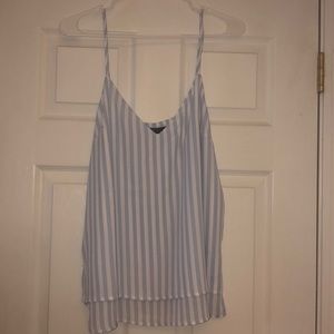 Blue and white stripped tank top